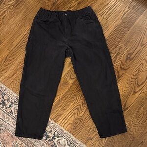HM Paperbag Black Jeans Loose Fit Size 12
